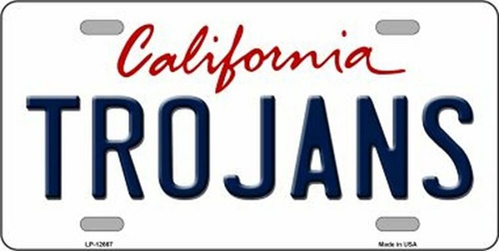 NCAA Trojans License Plate Metal Sign Football So Cal New USC Auto Pac 10 Wall